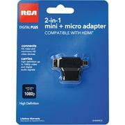 Angle View: RCA 2-In-1 HDMI Female to HDMI Mini-Micro HDMI Adapter DHMIMICE Pack of 6 DHMIMICE 502047 Bundle 6