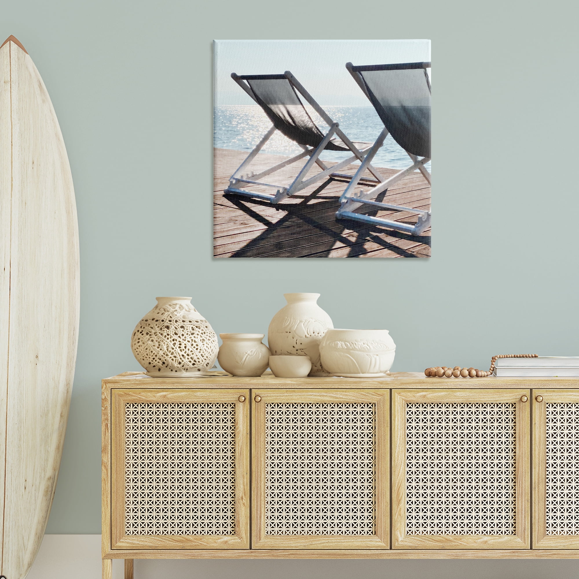 Stupell Industries Beach Shadow Reach Landscape Painting Gallery Wrapped Canvas Art Print Wall Art, 36 x 36