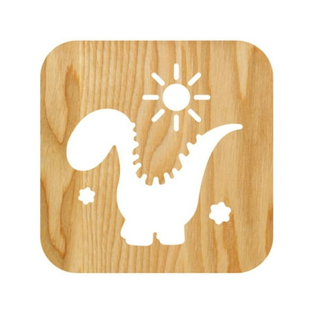 

LED USB Night Light Wooden Dinosaur Lamp Kid Bedroom Table 3D Decor Child Gift