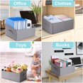 thumbnail image 5 of Storage Bins, 3 Pcs Fabric Storage Cube Bins, Folding Closet Organizer Baskets Trapezoid Toys Organizer Box for Kids, Jeans, DVD, Book, Baby Clothes Organizer, Home Organization, Ash Gray, 5 of 8