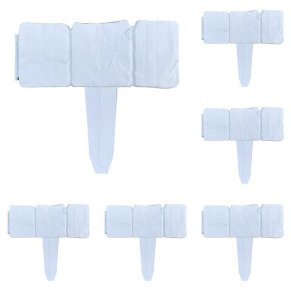 20PCS Faux Stone Edging for Landscaping,Cobbled Stone Style Outdoor Lawn Edging Gate Interlocking Stakes,Lawn Trimming Garden Patio Decor,White