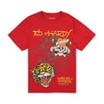 thumbnail image 1 of Ed Hardy Tiger Skull Multi Tattoo Tee - EHM1100-158 (Red, L), 1 of 1