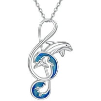 SOULMEET 925 Sterling Silver Dolphin Necklace for Women Music Note Pendant Necklace Jewelry Gift for Mother Wife