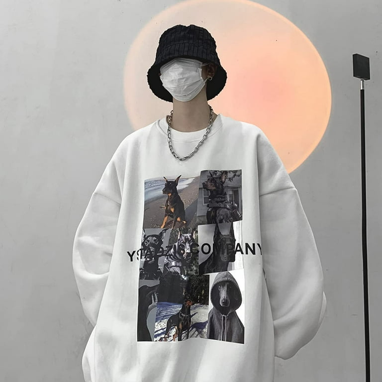 CoCopeaunt Men Women Y2K Dobermann Graphic Sweatshirt Korean 