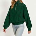 thumbnail image 4 of Erwazi Womens Sweatshirt Polka Dot Half Zip Collared Hooded Fleece Cropped Oversized Pullover Daily Casual Tops with Pocket, 4 of 9