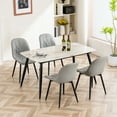 thumbnail image 2 of YOUNIKE Dining Chairs Set of 2, Faux Leather Upholstered Kitchen Chairs, Armless Side Chairs with Ergonomic Backrest, Mid Century Modern Dining Chairs,Gray, 2 of 14