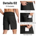 thumbnail image 3 of TACVASEN Men's Summer Outdoor 10" Shorts Quick Dry Water Resistant Lightweight Cargo Shorts With 5 Pockets For Golf Hiking Sports Work Casual , Black, Size 40, 3 of 6