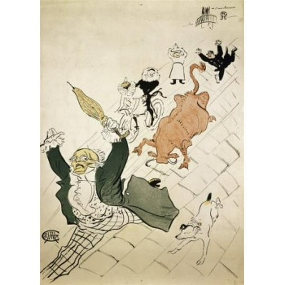 Posterazzi SAL260243 la Vache Enragee Henri de Toulouse-Lautrec 1864-1901 Lithographie Française Collection Privée Affiche Imprimée - 18 x 24 Po.