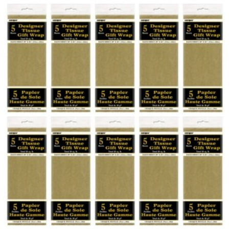 (5 Pack) Tissue Paper Sheets, 26 x 20 in, Metallic Gold, 5ct