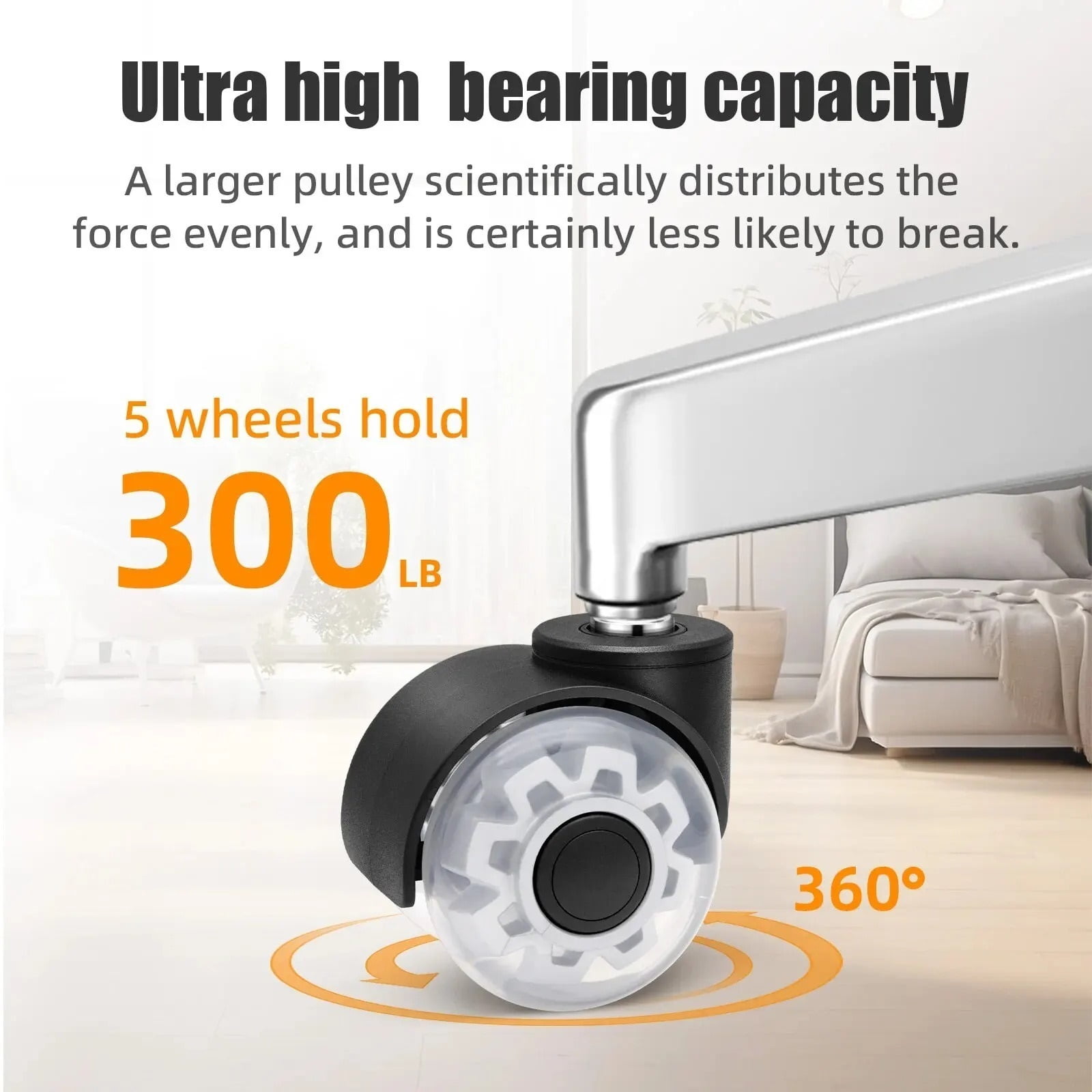 5PCS Universal Mute Wheel Office Chair Caster Swivel Rubber Soft Safe Rollers Furniture Hardware Chair Wheels For Desk Office ,Reliable