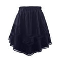 thumbnail image 4 of RUTAYY Women Ladies Pleated Layered High Waist Mini Skirt Solid Color Smocked Boho Pleated Skirts, 4 of 4