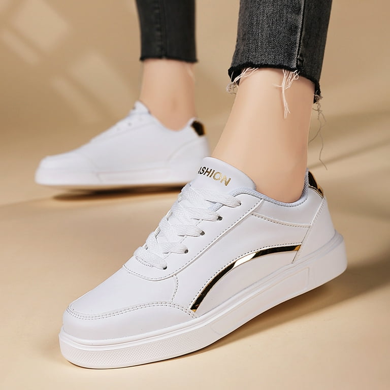 【送料&関税込】Golden Running Sole Lace-up Sneakers Yindaity Women'S Lace Up Sneaker Ladies Sneakers Gold,9