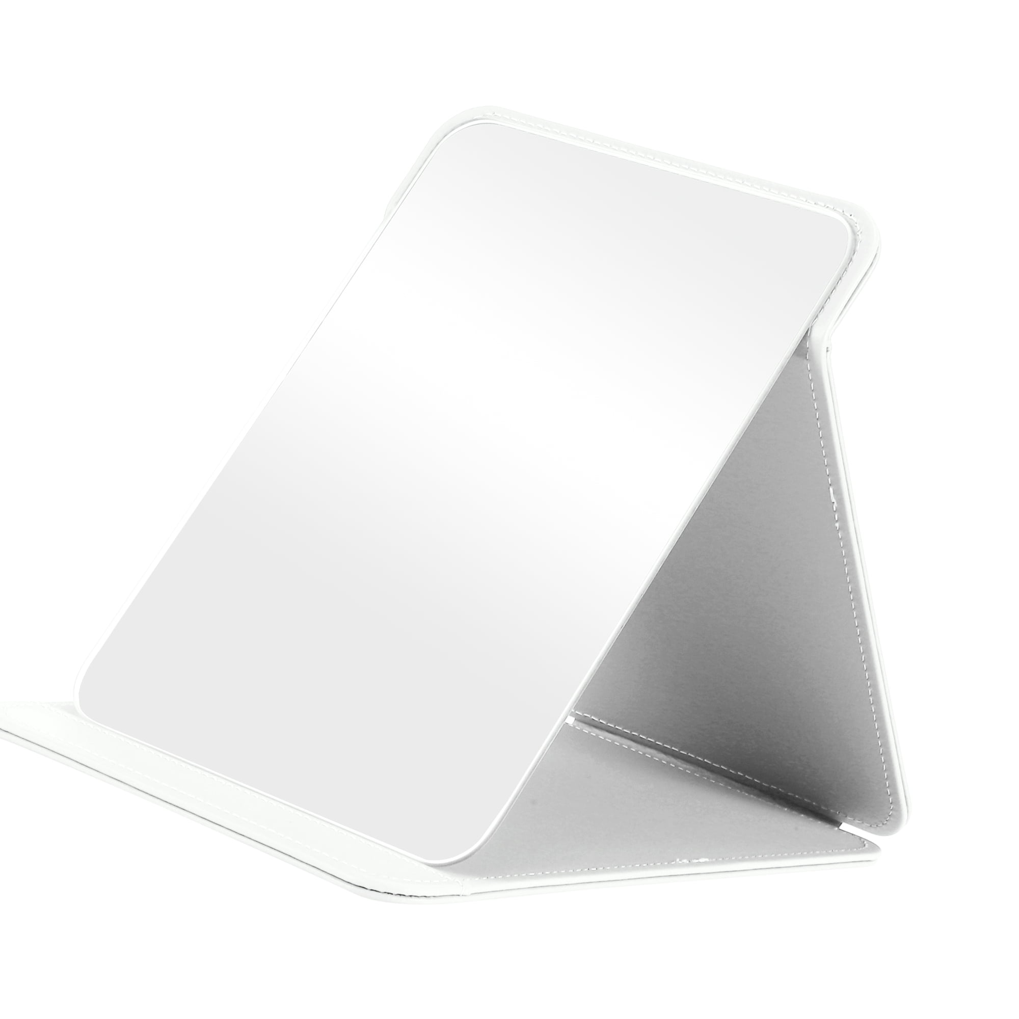 Unique Bargains 1pc Foldable Makeup Mirror for Travel and Vacation White Extra Large