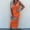 Orange, variant on HKEJIAOI Women's Casual Dresses Birthday Present Women's Summer Sexy Solid Slimming Sleeveless V-Neck Hip Wrap Dresses Savings Clearance Black