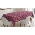 thumbnail image 1 of Floral Tablecloth, Meadow Blossoms Revival Hydrangea and Mallows Rural Shabby Bouquets Pattern, Rectangle Satin Table Cover for Dining Room and Kitchen, 60" X 84", Coral Blue Violet, by Ambesonne, 1 of 2