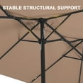 thumbnail image 2 of Ainfox 15ft Large Patio Umbrella, Double-Sided Outdoor Rectangle Table Umbrellas with Fillable Weighted Sand Bag Base，Brown, 2 of 9