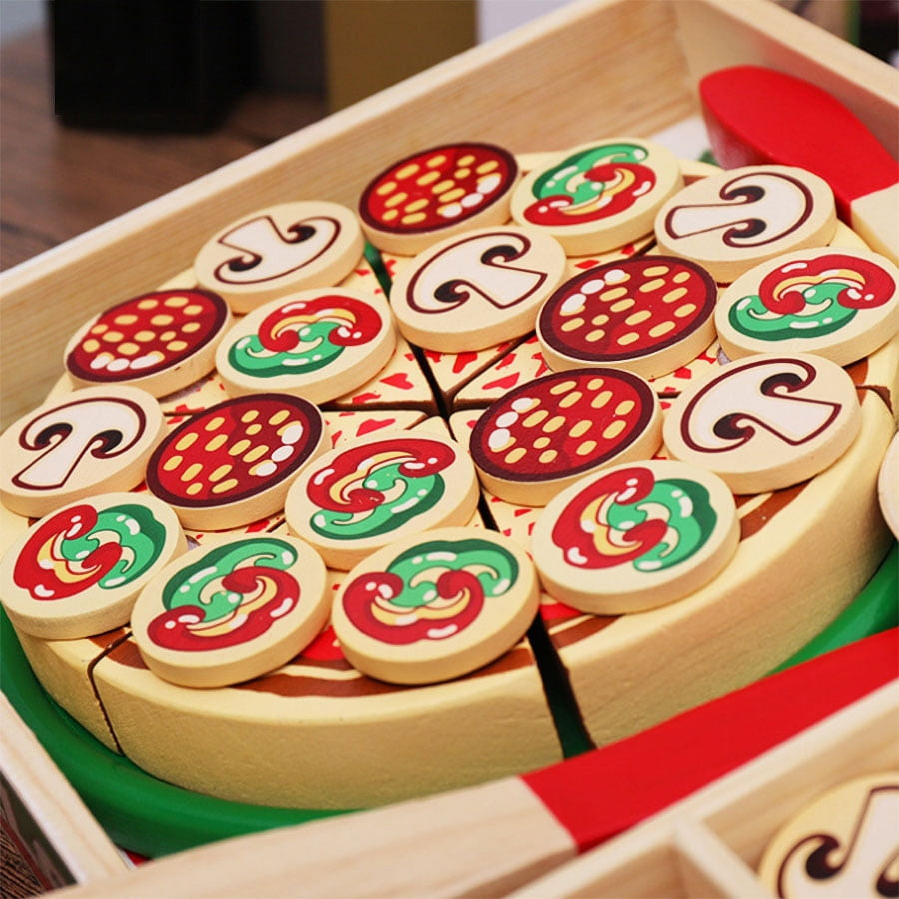 Wooden Pizza Toy Pizza Play Food Set Kids Pizza Set on Luulla
