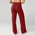 thumbnail image 4 of Softretch No Front Seam Wide Leg Pants for Women - High Waisted Yoga Lounge Buttery Soft Comfy Casual Vermilion M, 4 of 4