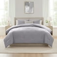 thumbnail image 3 of Virtu Comforter Sets, All Season Lightweight Solid Full Size Comforter Sets, 3-Pc Bedding Sets, Light Grey, 3 of 8
