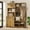 Rustic Brown, variant on Virans 5-in-1 Hall Tree with Shoe Storage, 2 Storage Cabinets, Drawer, Open Cubbies, 9 Hooks for Mudroom, Living Room, Rustic White
