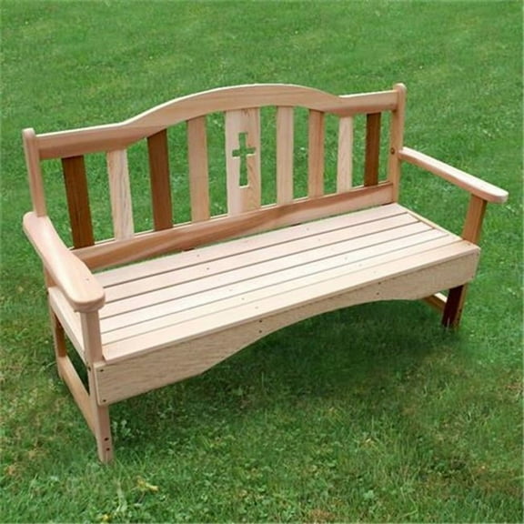 Creekvine Designs WF8006CVD 6 ft. Cedar Holy Cross Garden Bench