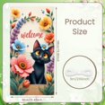 thumbnail image 2 of Cartoon Cow Welcome Banner Sunflower Design Farm Display Bee Pattern Purple Bow Spring Backdrop for Farmhouse Decoration Spring Party Welcome Ceremony, 2 of 9