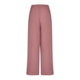 thumbnail image 4 of CKpwisy Wide Leg Pants for Women Elastic Waist Drawswtring Loose Pant Linen High Waisted Palazzo Pants Work Casual Flowy Tie Knot Trousers with Pockets, 4 of 6