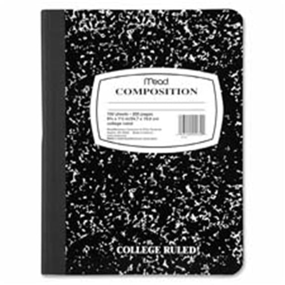 Mead Compostion Book- Bookbound- 7-.50in.x9-.50in.- Black Marble
