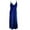 Blue, variant on IROINNID Shift Dress For Women Fashion Casual Solid Color Drawstring Sleeveless Pocket Dress V-Neck Full-Length Dress