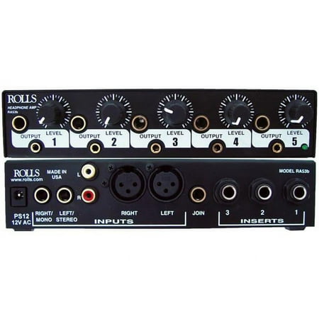UPC: 0675889005318 | Rolls RA53b Half Space 5 Channel High Power Headphone Amplifier