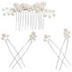 thumbnail image 2 of KAKOWELY 1 juego de accesorios para el cabello de novia, peineta para mujer, horquillas de perlas, tocados de novia para boda, 2 of 5