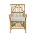 thumbnail image 2 of Sillón de Comedor Benjara de Ratán 60 cm con Asiento de Tela Blanca, 2 of 6