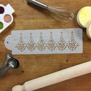 Designer Stencils C761 Alencon Lace Cake Stencil Companion, Beige/semi-transparent, 3.85 X 10