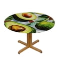 thumbnail image 3 of PIKWEEK  Round Fitted Tablecloth Avocado Fruits Leaves Pattern Table Cloth with Elastic Edged Waterproof Wipeable Round Table Cover for Patio Parties Outdoor Decor, 3 of 7