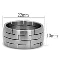 thumbnail image 2 of Anillo Color Plata Para Hombres de Acero Inoxidable Banda con Lineas, 2 of 4