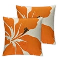 thumbnail image 2 of Acheng Throw Pillow Covers Orange Hibiscus Cushion Pillow Case Home Decor Pillowcase  White, 2 of 6