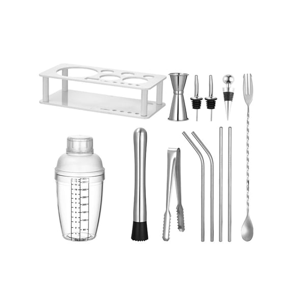 Juego de 13 piezas para coctelería, herramienta práctica para coctelería, juego de coctelera estable para mesa, estante para botellas, juego de coctel