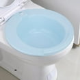 Blue Bath Tub with Integrated Toilet & Basin for Comfortable Cleaning