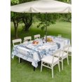 thumbnail image 5 of 60x120 Inch Outdoor Tablecloth with Umbrella Hole Zipper Rectangle Blue Gray Forest Rectangular Tablecloths Outside Waterproof Watercolor Tree Blue Leaves Patio Table Cloth Cover for Picnic Party, 5 of 8
