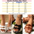 thumbnail image 2 of Zunfeo Slide Sandals for Women Leather Slip On Flat Sandals Summer Casual Beach Slipper Lazy Shoes Brown 6.5, 2 of 7