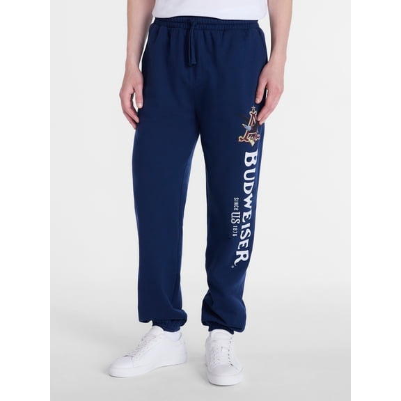 Budweiser Men's and Big Men's Fleece Jogger Pants, Sizes XS-3XL