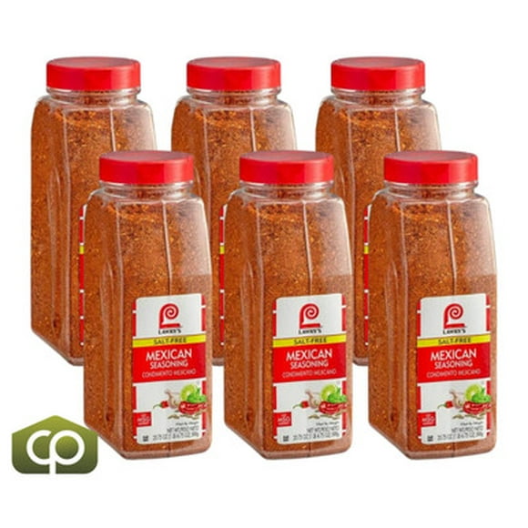Lawry's Salt-Free Mexican Seasoning – Zesty Citrus Ancho Chili & Earthy Cumin Profile, 0% Sodium Clean-Label Formulation, 20.75 oz. Commercial Shaker – Wholesale 6/Case Foodservice Bulk Master Pack