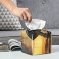 thumbnail image 6 of Gukieu Sunset Ocean Whale Print Leather Tissue Box, PVC Waterproof Velcro Opening and Closing Square Tissue Box Holder, Suitable for Home and Office Decoration, 6 of 7