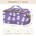 thumbnail image 4 of FORMRS Makeup Bag Travel Cosmetic Organizer for Women Fold Flat Zipper Pouch with Handle, Halloween Ghosts Purple, 4 of 8