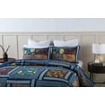 thumbnail image 2 of WannaToo Cotton Bedspread Quilt Set for All Season, Navy Blue Patchwork, King, 2 of 8
