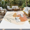 thumbnail image 3 of Fsddascl Boho Floral Outdoor Rug for Patio/Deck/Porch, Non-Slip Large Area Rug 4 x 6 Ft, Abstract Contemporary Minimalist Clean-lined Indoor Outdoor Rugs Washable Area Rugs, Camping Rug Carpet, 3 of 5