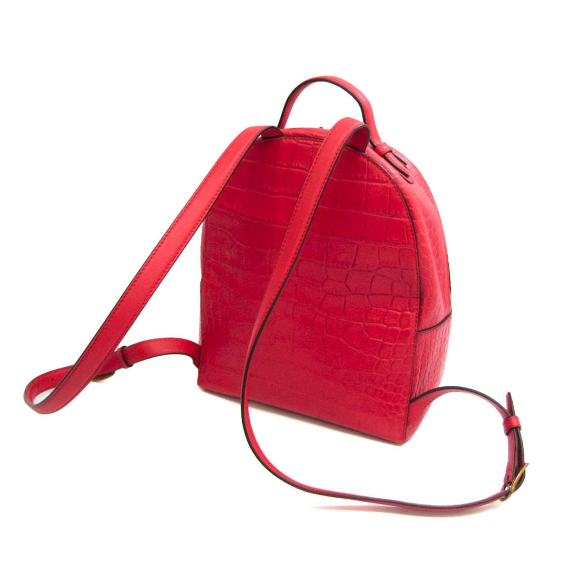 Tory burch red leather cheap backpack