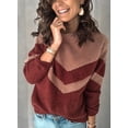 thumbnail image 3 of Asyoly Women Winter Knit Sweater Long Sleeve Crewneck Color Block Lightweight Pullover Casual Loose Jumper Tops, 3 of 6
