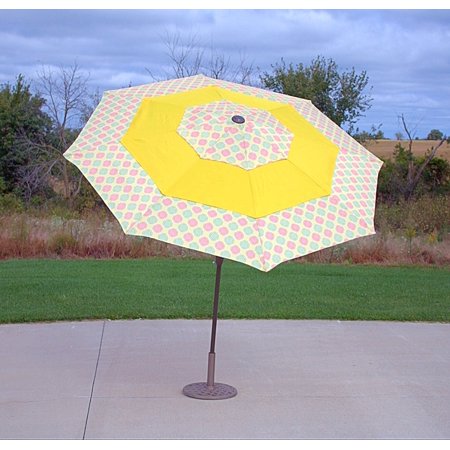 Premium Market 3 Tiered Outdoor Patio Umbrella Sunburst Yellow