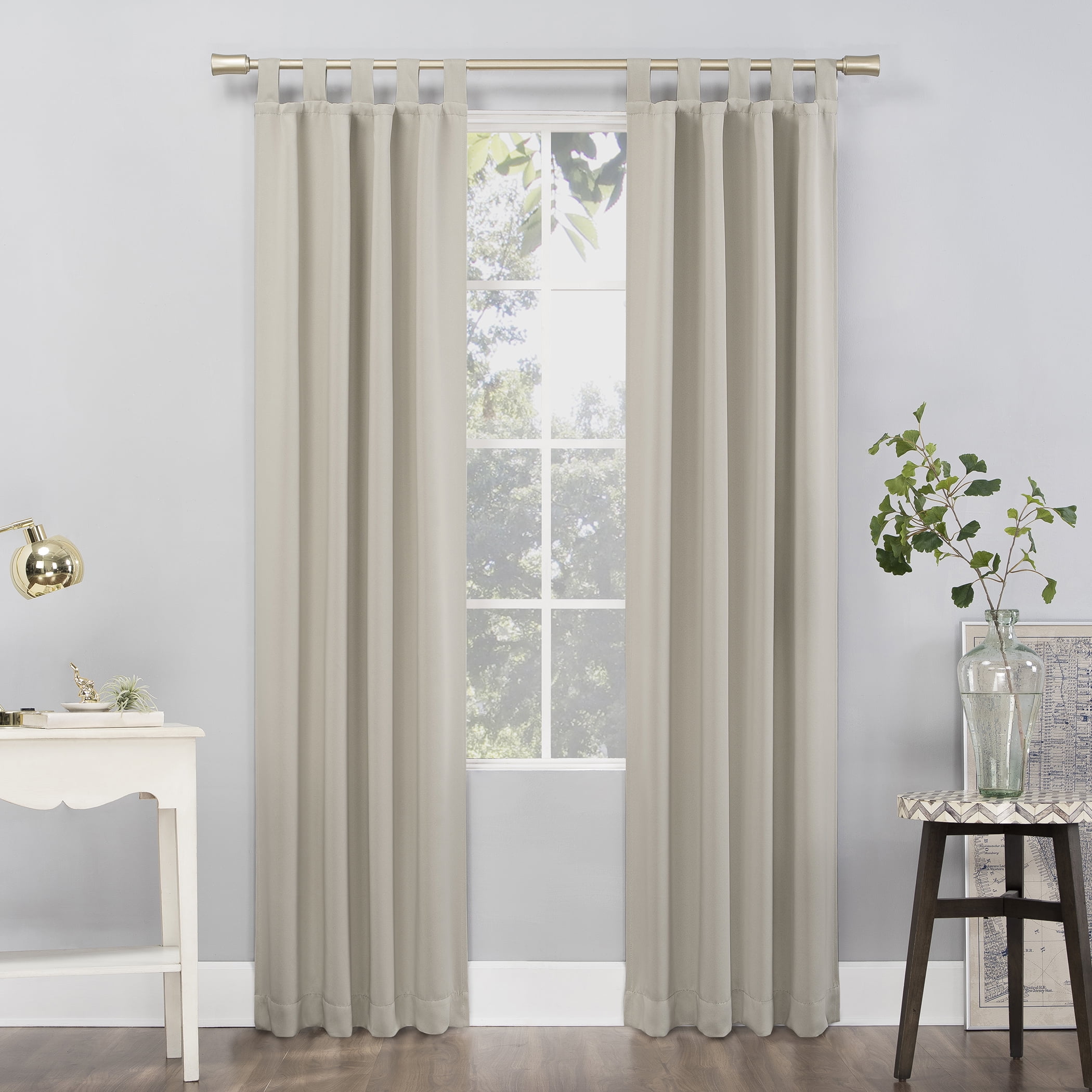 Sun Zero Brant Energy Saving Blackout Tab Top Curtain Panel, 40"x95